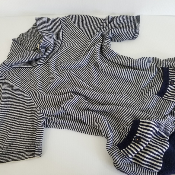 [ANTHRO] Moth Striped Mock Neck Pullover M - Picture 7 of 7